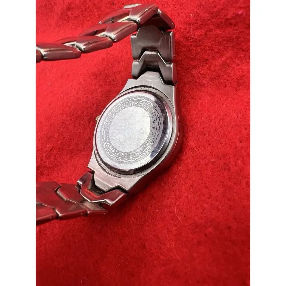 Paul Jardin Dress Quartz Watch Black Dial Silver Metal Bracelet 22mm New Battery
